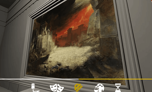 AR app interface revealing details of Karl Bryullov’s artistic process