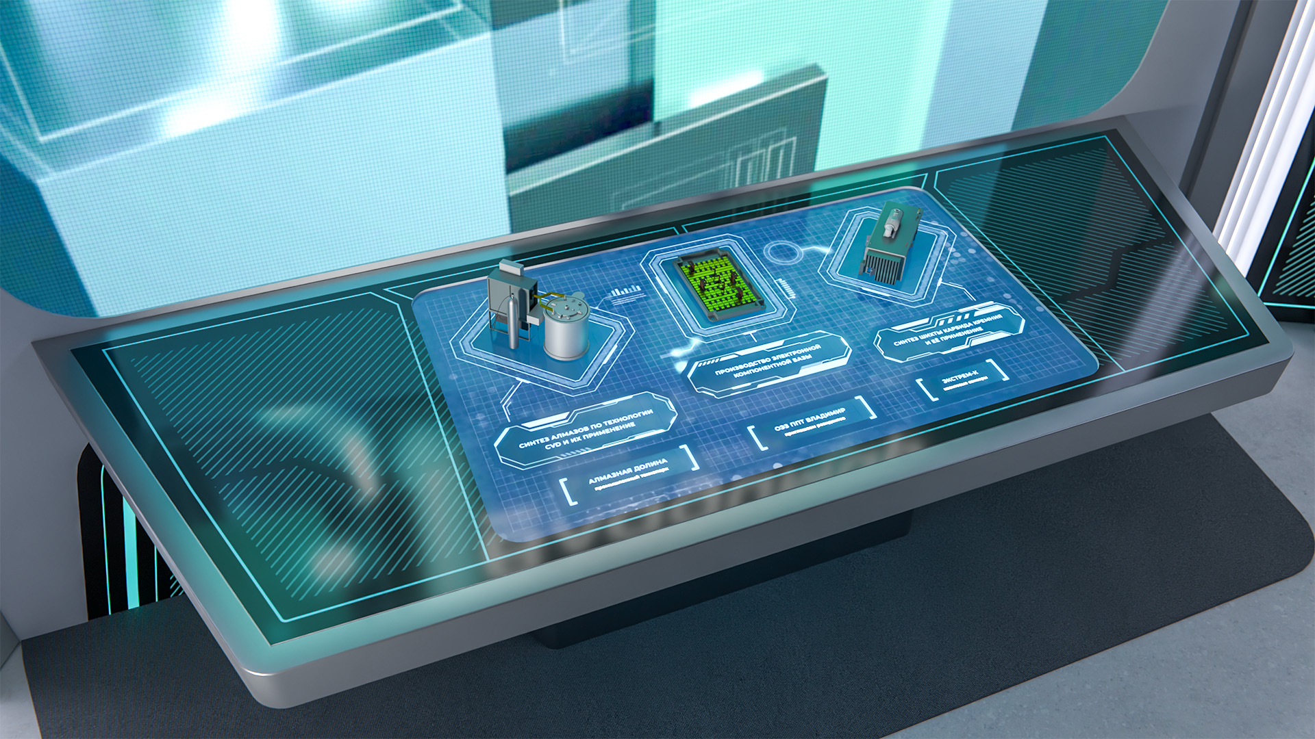 LED wall with touch interface allowing visitors to explore product models