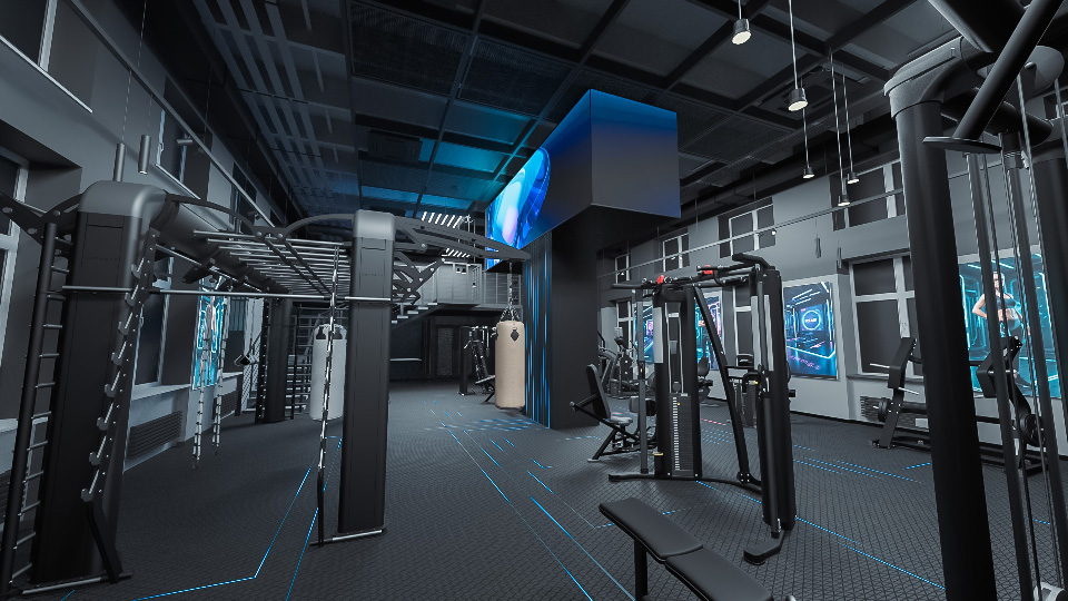 Real-time Visual System for interactive fitness hall