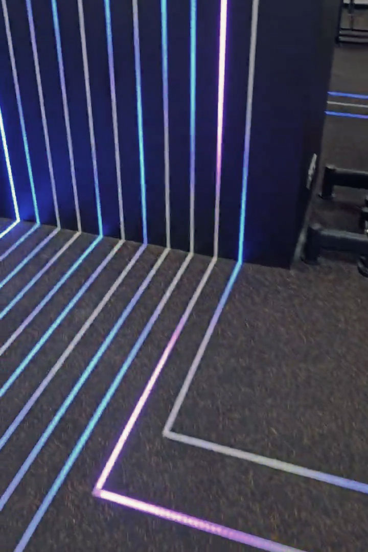 Interactive fitness installation with LED lighting