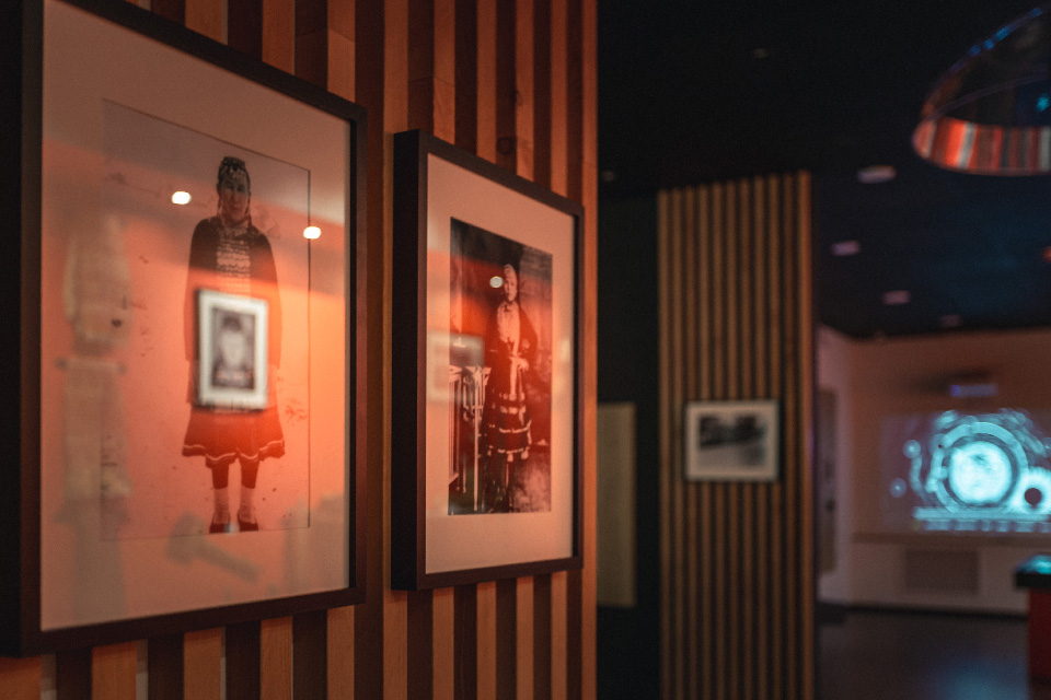 A regional museum in Ufa featuring multimedia installations,  interactive table, projections, and ambient sound design