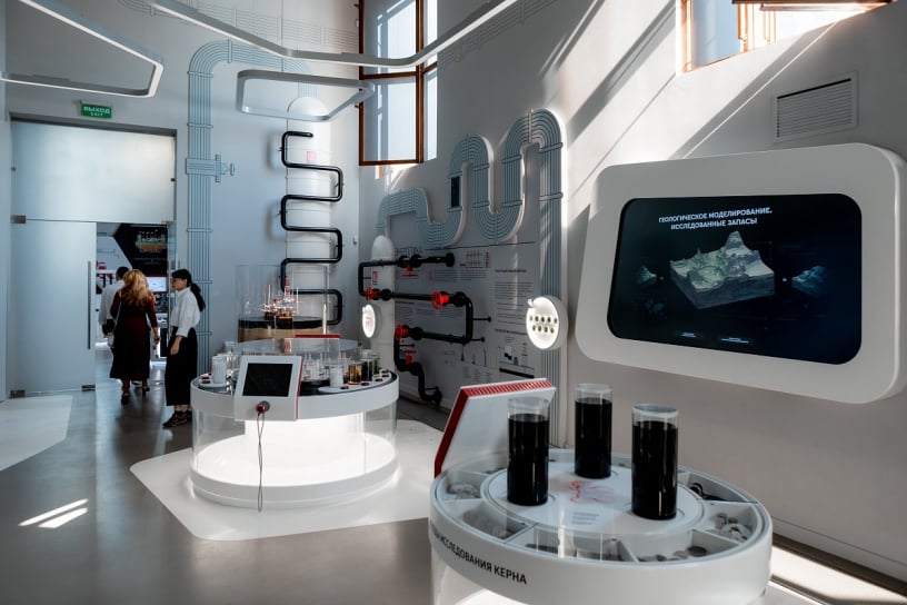 view of interactive touch screen at Oil Museum